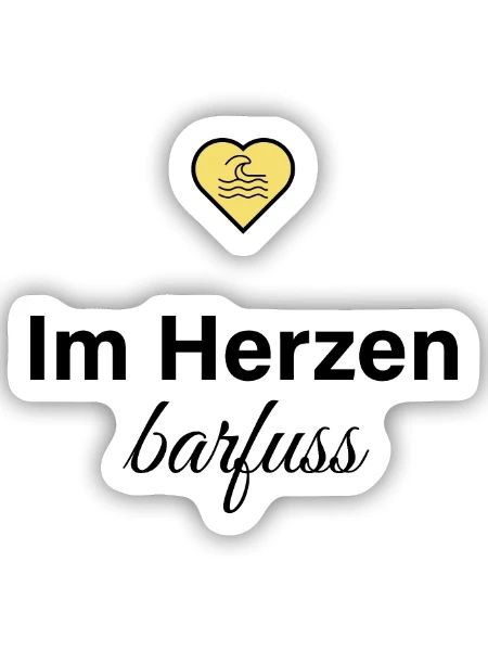 im herzen barfuss - Sticker Größe S (10 x 10 cm) - Mattweiß - Vorne