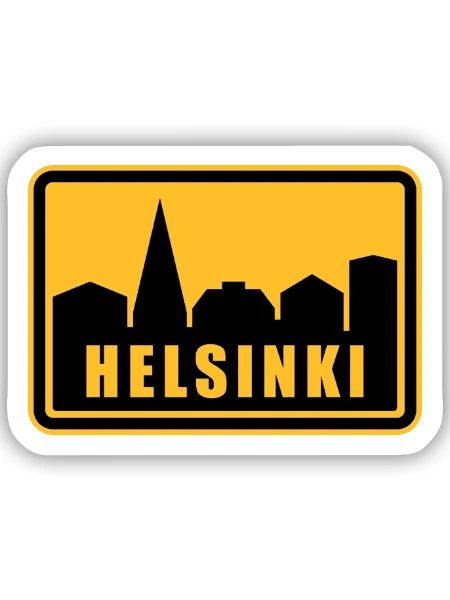 Helsinki - Sticker Größe S (10 x 10 cm) - Mattweiß - Vorne