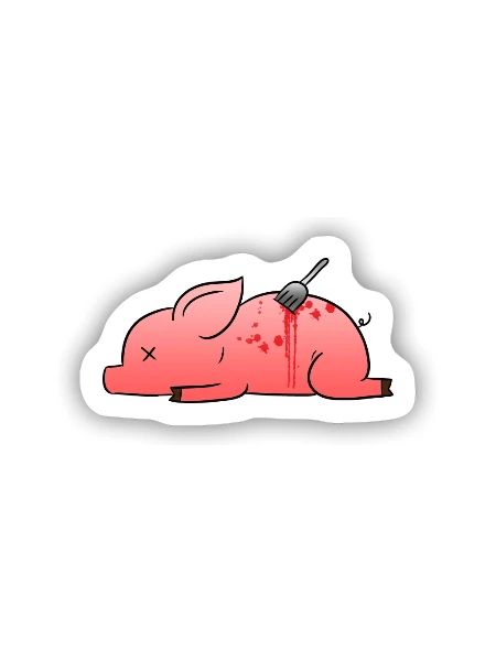 Dead Pig - Sticker Größe S (10 x 10 cm) - Mattweiß - Vorne