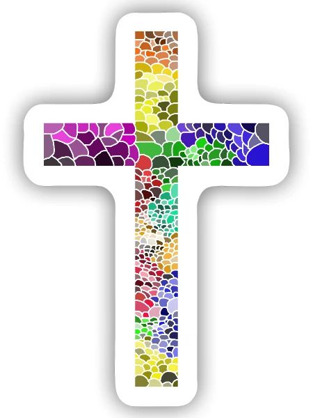 Kreuz Jesus Gott Religion Kirche Papst Vatikan - Sticker Größe S (10 x 10 cm) - Mattweiß - Vorne