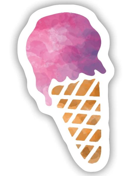 Eiscreme - Sticker Größe S (10 x 10 cm) - Mattweiß - Vorne