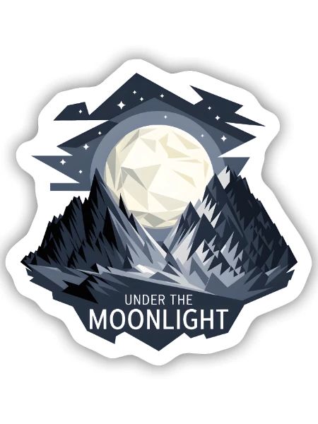 Under The Moonlight - Sticker size S (10 x 10 cm) - white matte - Front