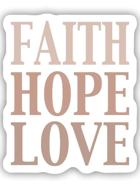 glaube liebe hoffnung - Sticker Größe S (10 x 10 cm) - Mattweiß - Vorne
