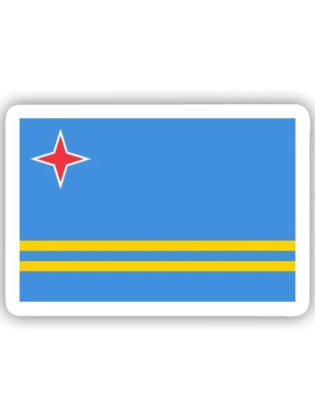 Aruba - Sticker Größe S (10 x 10 cm) - Mattweiß - Vorne