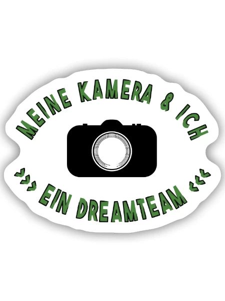 meine Kamera und ich - Sticker Größe S (10 x 10 cm) - Mattweiß - Vorne