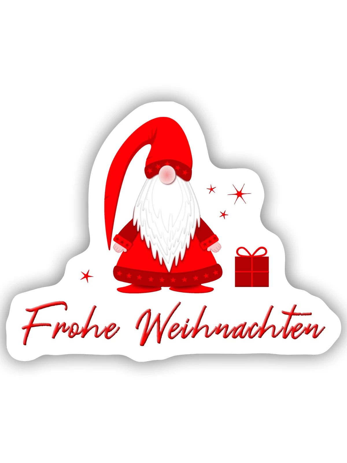 Frohe Weihnachten - Sticker Größe S (10 x 10 cm) - Mattweiß - Vorne