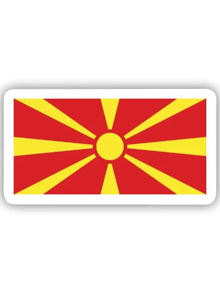 Mazedonien - Sticker Größe S (10 x 10 cm) - Mattweiß - Vorne