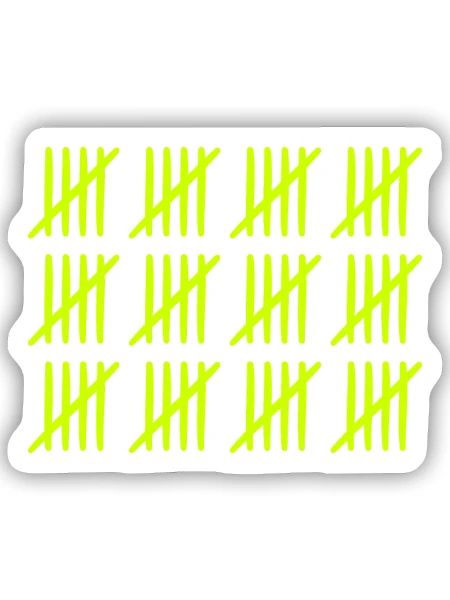 Strichliste 60 Jahre alt - Sticker Größe S (10 x 10 cm) - Mattweiß - Vorne