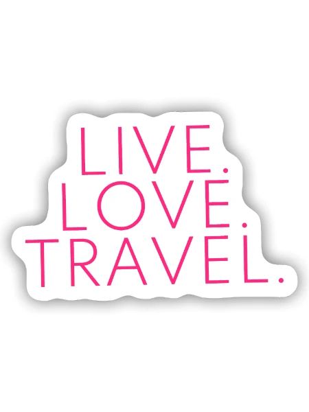 Live Love Travel Design Reisen Reise - Sticker Größe S (10 x 10 cm) - Mattweiß - Vorne