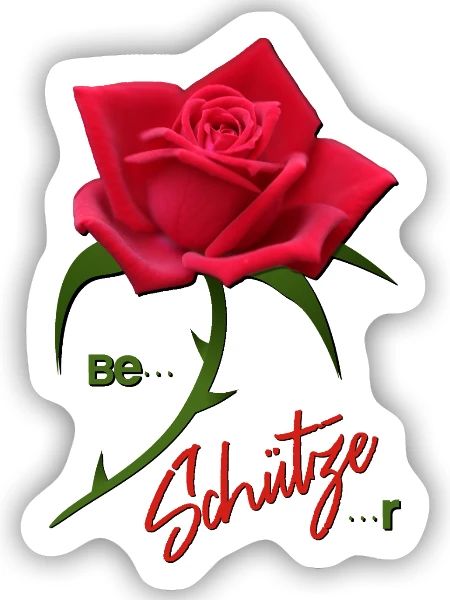 Schütze Rose Beschützer Sternzeichen Schütze - Sticker Größe S (10 x 10 cm) - Mattweiß - Vorne