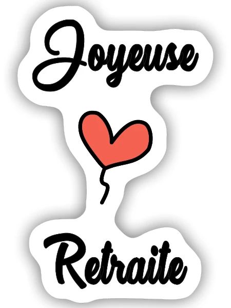 COLLEGUE. DEPART. RETRAITE - Sticker taille S (10 x 10 cm) - blanc mat - Devant