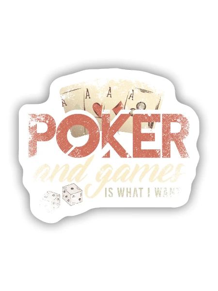 Poker Geschenkidee - Sticker Größe S (10 x 10 cm) - Mattweiß - Vorne