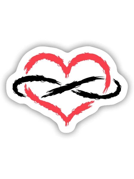 Herz Symbol Unendlich Endlos Liebe - Sticker Größe S (10 x 10 cm) - Mattweiß - Vorne
