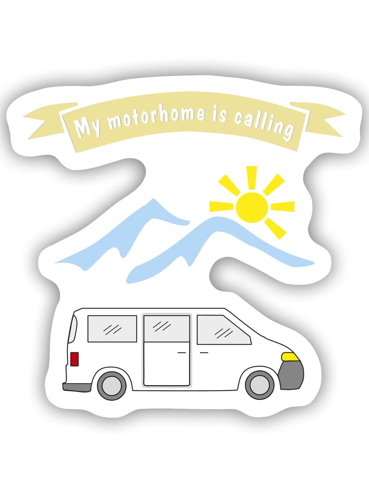 motorhome is calling - Sticker Größe S (10 x 10 cm) - Mattweiß - Vorne