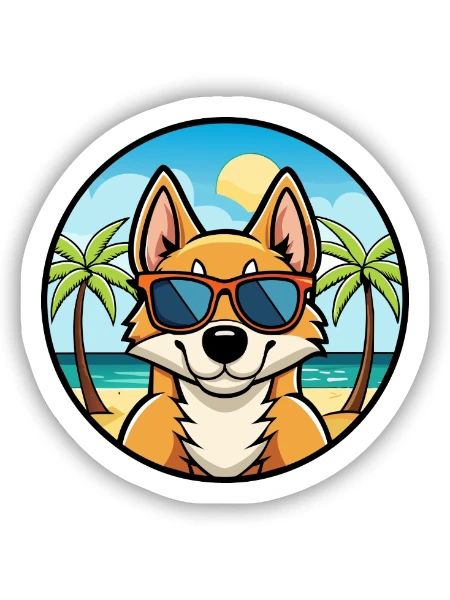 Chilenische Foxterrier Hunderasse Cartoon Sonnenbrille - Sticker Größe S (10 x 10 cm) - Mattweiß - Vorne