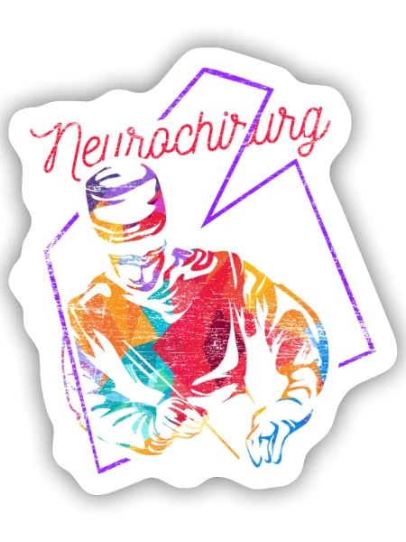 Beherzte Neurochirurgin Schädelchirurgie - Sticker Größe S (10 x 10 cm) - Mattweiß - Vorne