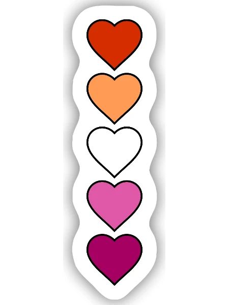 Cœurs lesbiennes lesbiennes - Sticker taille S (10 x 10 cm) - blanc mat - Devant