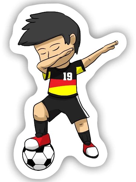 Soccer Boy Dabbing Fußballjunge Fußball Junge - Sticker Größe S (10 x 10 cm) - Mattweiß - Vorne