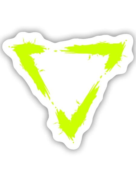 Symbol Dreieck Bürste Design Neu Gelb - Sticker Größe S (10 x 10 cm) - Mattweiß - Vorne