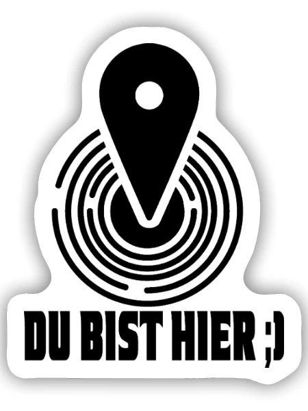 Vous êtes ici, votre position actuelle - Sticker taille S (10 x 10 cm) - blanc mat - Devant