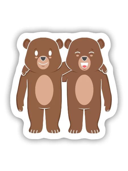 Bären - Sticker Größe S (10 x 10 cm) - Mattweiß - Vorne