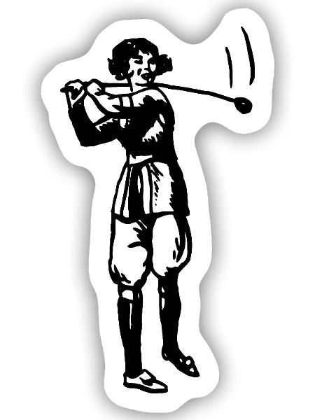 Golf - Golfen - Golfer - Sticker Größe S (10 x 10 cm) - Mattweiß - Vorne