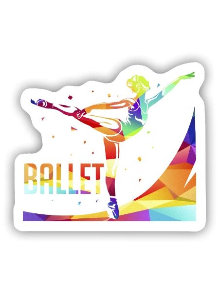 Graziöse Ballett Primaballerina - Sticker Größe S (10 x 10 cm) - Mattweiß - Vorne