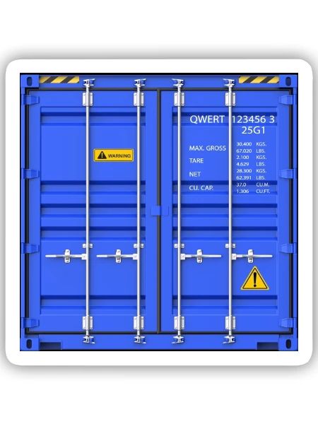 Container - Sticker Größe S (10 x 10 cm) - Mattweiß - Vorne