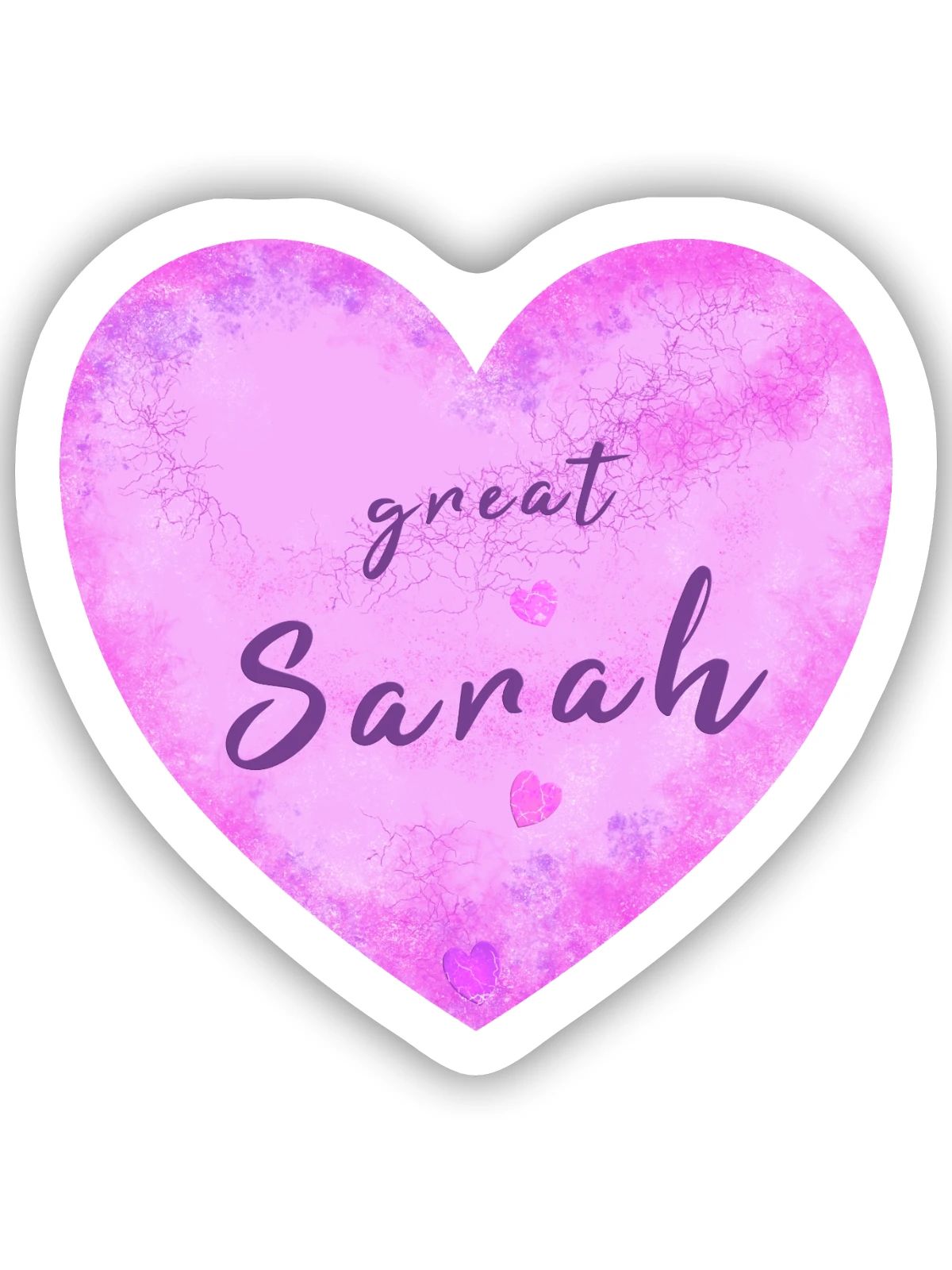 Sarah - Sticker Größe S (10 x 10 cm) - Mattweiß - Vorne