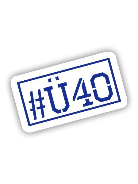Ü 40 Geburtstag - Über 40 - 40. Geburtstag - Sticker Größe S (10 x 10 cm) - Mattweiß - Vorne