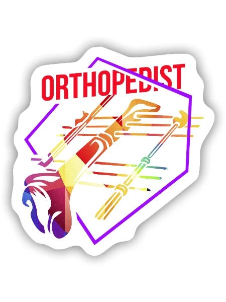 Souveräner Orthopäde Gelenkspezialist - Sticker Größe S (10 x 10 cm) - Mattweiß - Vorne