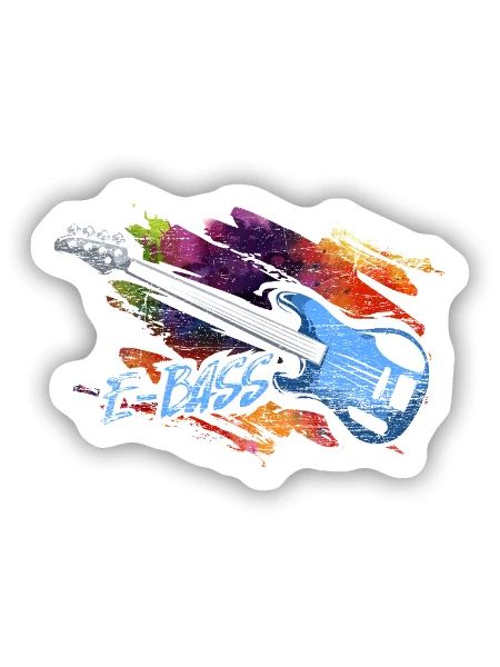 Fetziger Bassgitarrist Bühnenshow - Sticker Größe S (10 x 10 cm) - Mattweiß - Vorne