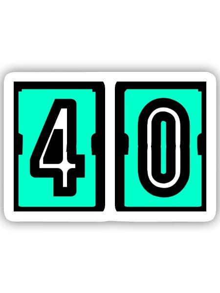 40. 40. GEBURTSTAG. GEBURTSTAG 40 JAHRE. 40 - Sticker Größe S (10 x 10 cm) - Mattweiß - Vorne
