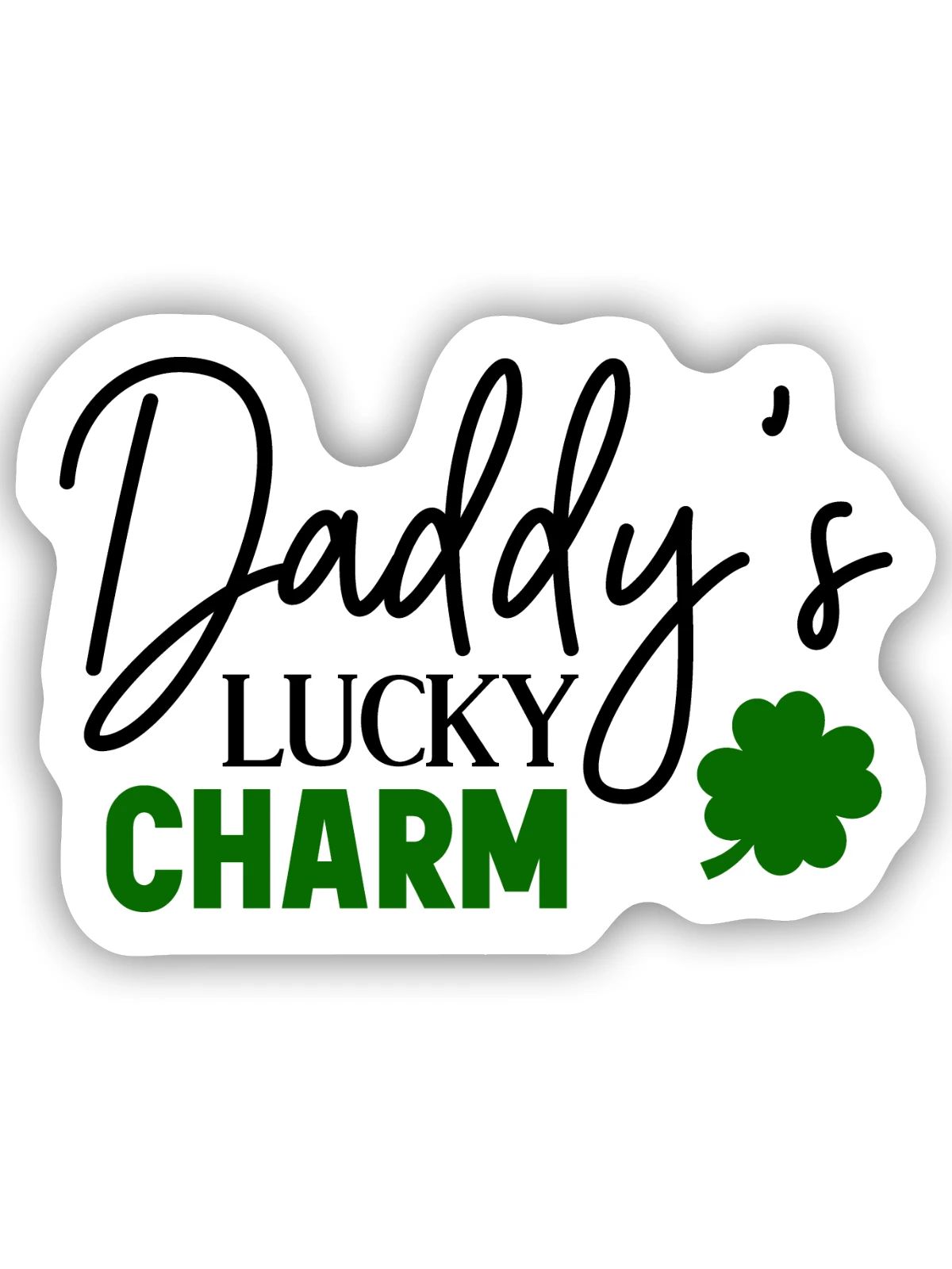 Papa Glücksbringer - Sticker Größe S (10 x 10 cm) - Mattweiß - Vorne