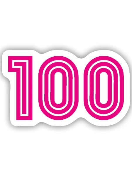 100. 100 JAHRE. 100-JÄHRIGES JUBILÄUM. 100. GEBURTSTAG - Sticker Größe S (10 x 10 cm) - Mattweiß - Vorne