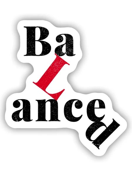 Eine Frage der Balance. - Sticker Größe S (10 x 10 cm) - Mattweiß - Vorne