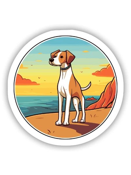 Alano Español Hund Rasse Cartoon Kawaii Clipart Hund - Sticker Größe S (10 x 10 cm) - Mattweiß - Vorne