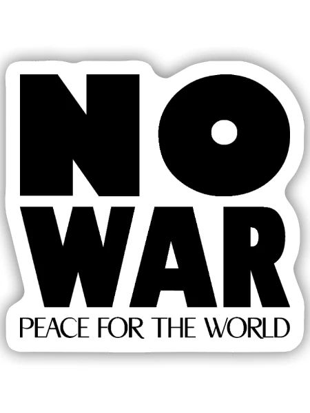 PAS GUERRE Paix pour le monde - Sticker taille S (10 x 10 cm) - blanc mat - Devant