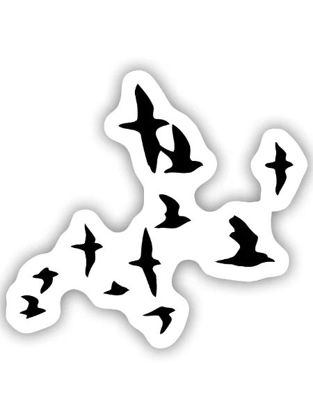 birds - Sticker Größe S (10 x 10 cm) - Mattweiß - Vorne