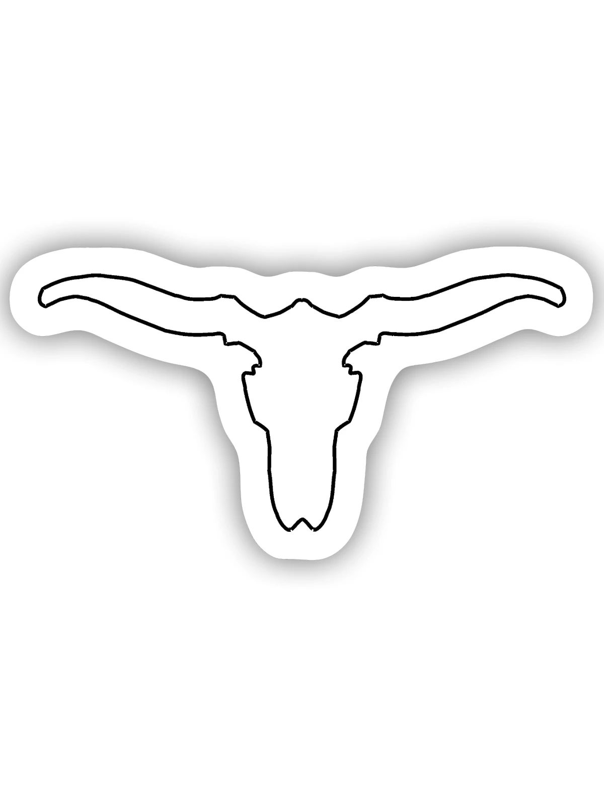 Tierschädel mit Hörnern - Sticker Größe S (10 x 10 cm) - Mattweiß - Vorne