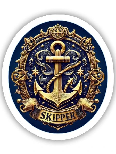 Skipper Logo - Sticker Größe S (10 x 10 cm) - Mattweiß - Vorne