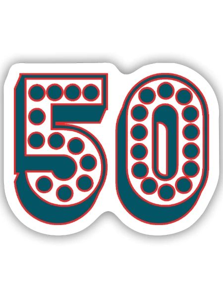 50. 50 JAHRE. 50. JAHRESTAG. 50-JÄHRIGES JUBILÄUM. - Sticker Größe S (10 x 10 cm) - Mattweiß - Vorne