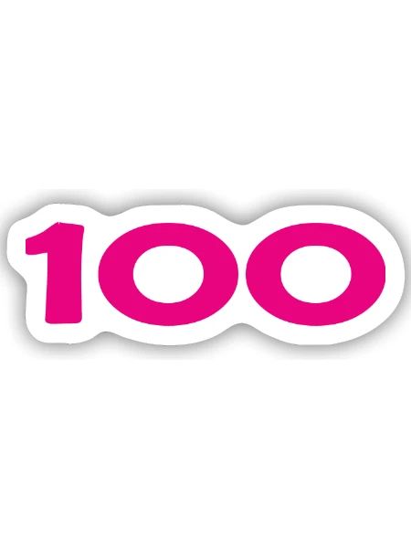100. 100 JAHRE. 100-JÄHRIGES JUBILÄUM. 100. GEBURTSTAG - Sticker Größe S (10 x 10 cm) - Mattweiß - Vorne