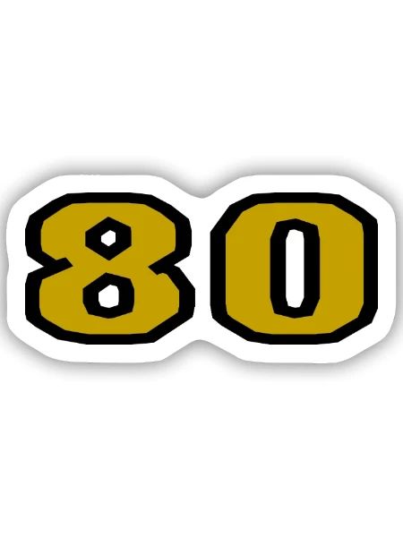 80. 80 JAHRE. 80-JÄHRIGES JUBILÄUM. 80. GEBURTSTAG. - Sticker Größe S (10 x 10 cm) - Mattweiß - Vorne