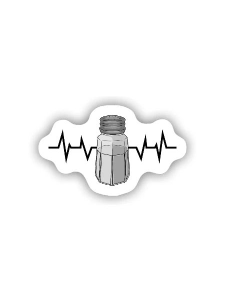 Salzstreuer Salz Herzschlag - Sticker Größe S (10 x 10 cm) - Mattweiß - Vorne