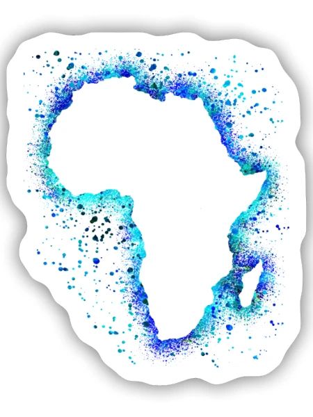 Afrika - Sticker Größe S (10 x 10 cm) - Mattweiß - Vorne