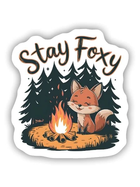 Stay Foxy - Sticker size S (10 x 10 cm) - white matte - Front