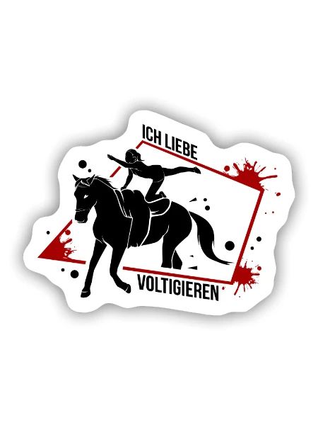 Voltigieren Kunstreiten Kunstreiterin Reitverein - Sticker Größe S (10 x 10 cm) - Mattweiß - Vorne