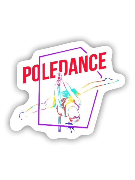 Feuriger Pole Dance Junggesellenabschied - Sticker Größe S (10 x 10 cm) - Mattweiß - Vorne