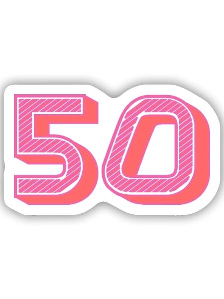 50. 50 YEARS. 50th ANNIVERSARY. 50TH ANNIVERSARY. - Sticker size S (10 x 10 cm) - white matte - Front